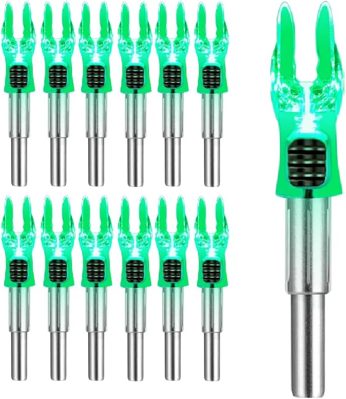 DEEPOWER Store S Lighted Nocks for Arrows .244/6.2mm 6/12 Pack Lighted Arrow Nocks for Archery Hunting - Image 1